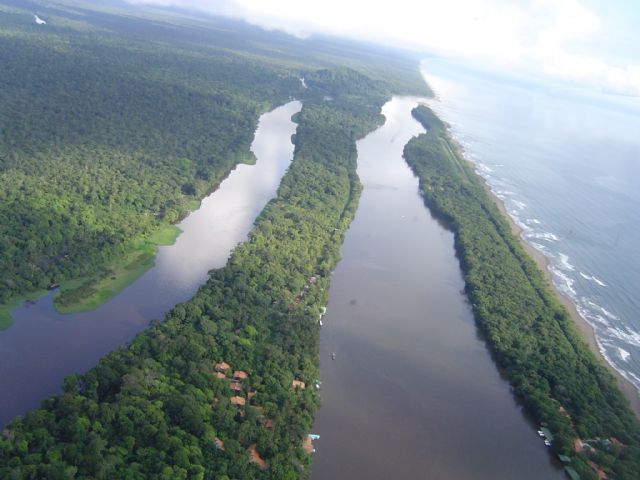 Parte de los calmados, naturalmente formados canales de Tortuguero