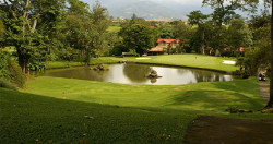 The twelfth hole, another par 3, at the Cariari Golf and Country Club