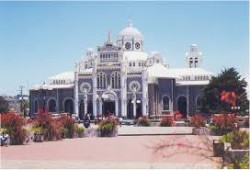 The Basilica de la Senora de Los Angeles where a young girl saw a vision of the Virgin Mary two hundred years ago