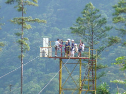 A platform tower for one of the long canopy rides